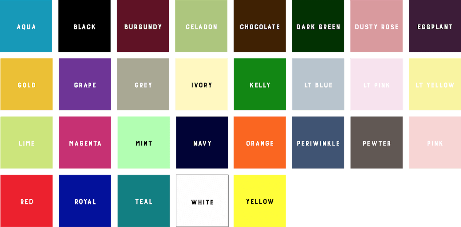 Linen Rental Colors